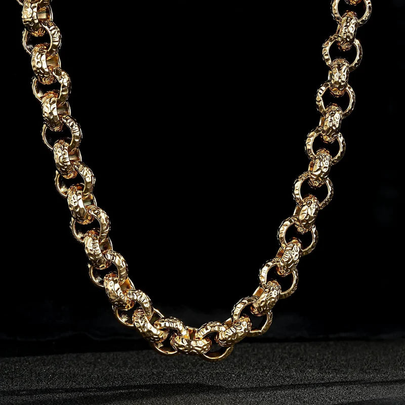 15mm 9ct Gold Filled Patterned Belcher Chain
