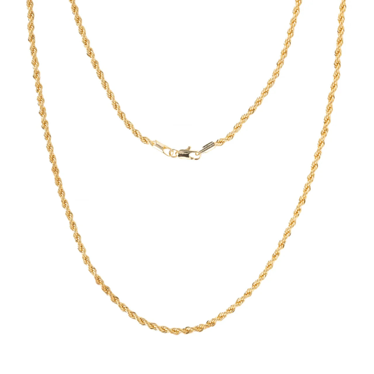 3MM GOLD ROPE CHAIN NECKLACE