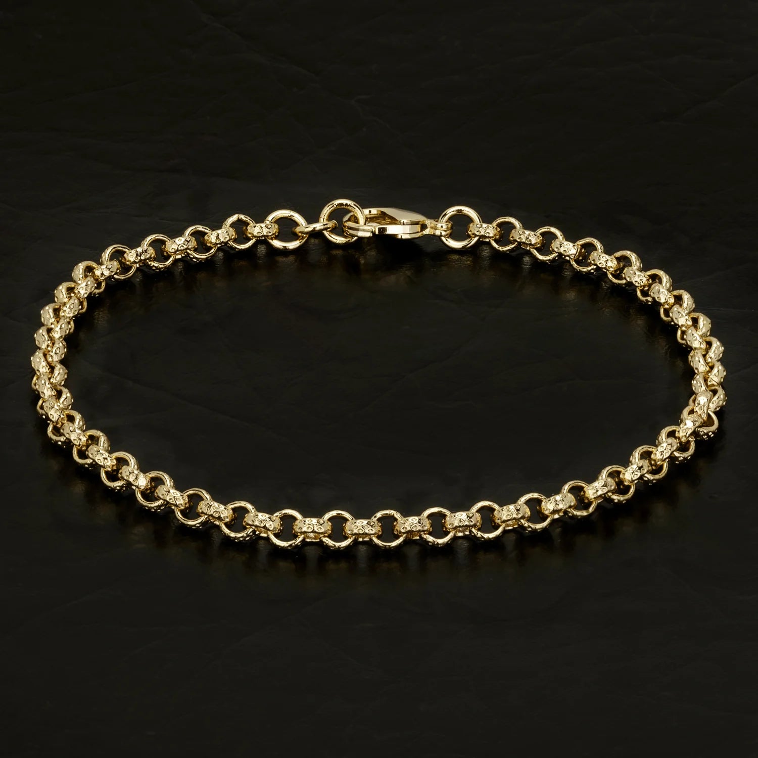 6MM GOLD DIAMOND CUT PATTERN BELCHER BRACELET