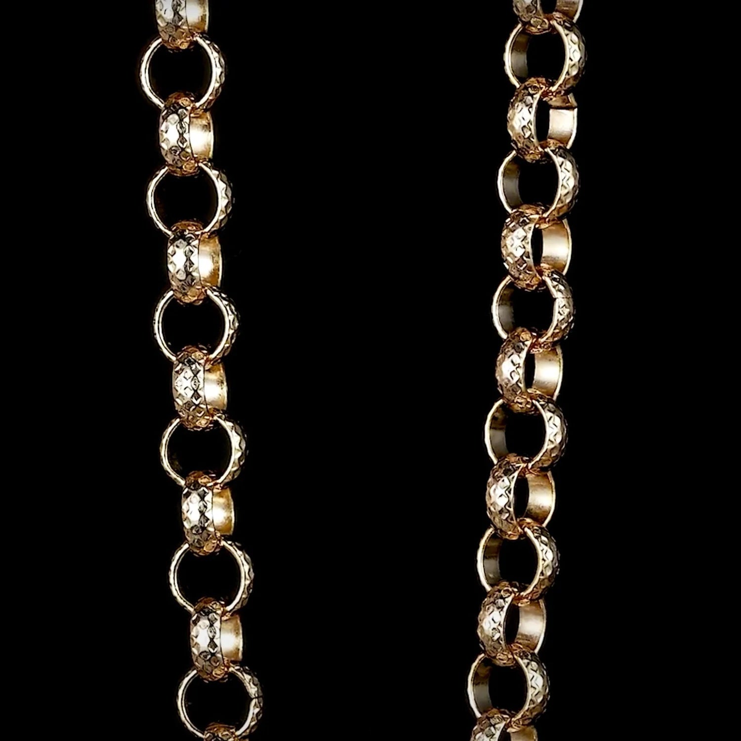 8MM GOLD DIAMOND CUT PATTERN BELCHER CHAIN
