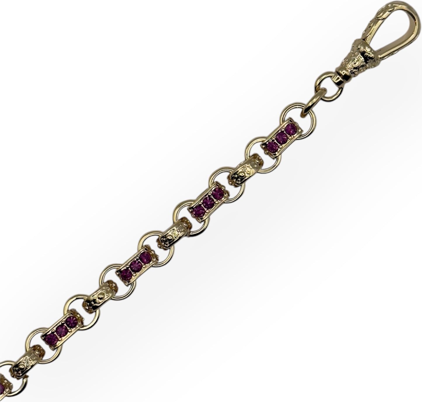Children’s Gypsy link Belcher bracelet with purple stones