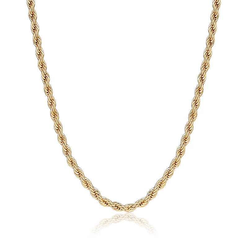 5MM GOLD ROPE CHAIN NECKLACE CLASSIC