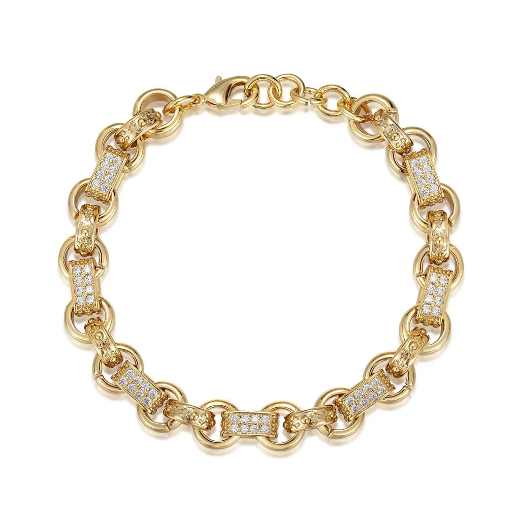 Premium 9ct Gold-Filled Baby Blue Gypsy Link Bracelet – Jewellery Queen Premium 9ct Gold-Filled Baby Blue Gypsy Link Bracelet – Jewellery Queen