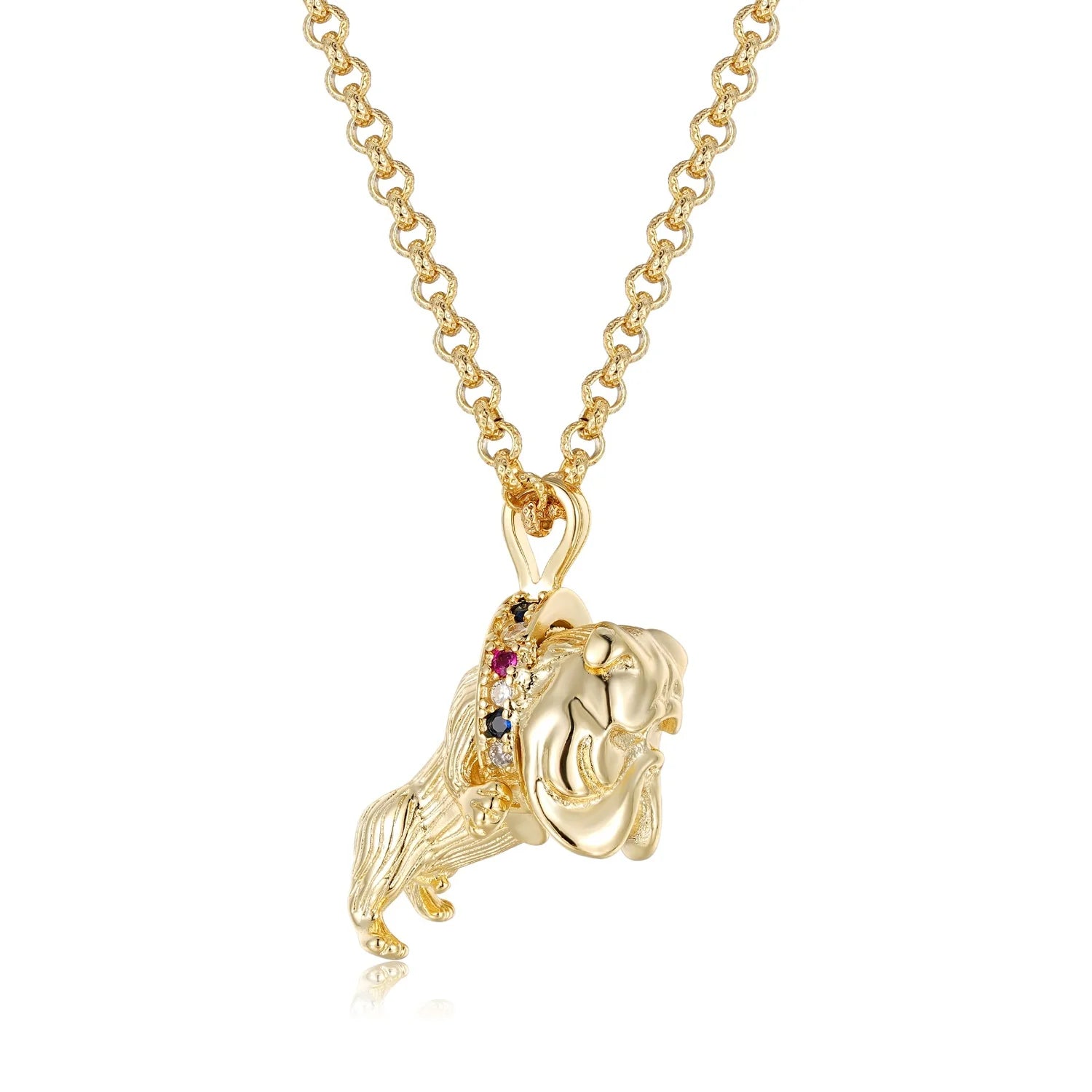 Gold sales bulldog pendant