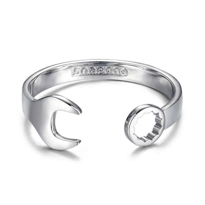 NEW 9MM SILVER-FILLED ADJUSTABLE SPANNER WRENCH BANGLE