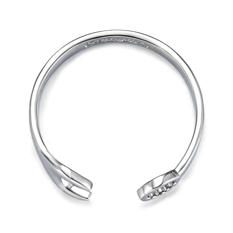 NEW 9MM SILVER-FILLED ADJUSTABLE SPANNER WRENCH BANGLE