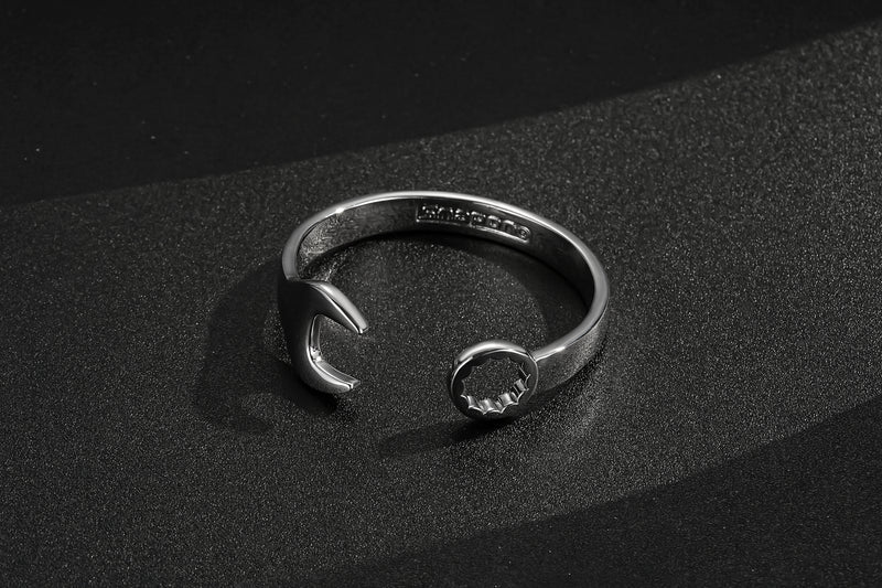 NEW 9MM SILVER-FILLED ADJUSTABLE SPANNER WRENCH BANGLE
