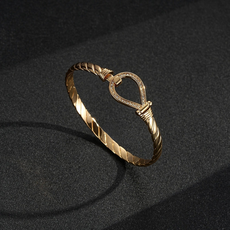New 6mm 9ct Gold Filled Bonded Closed Loop Bangle with Stones