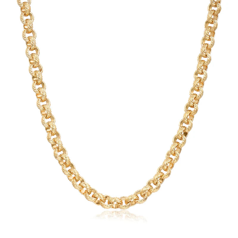 New 9mm Gold Lined Pattern Belcher Chain