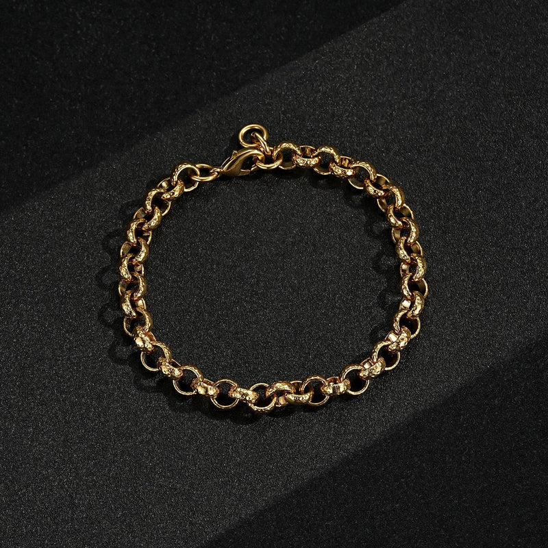 New Luxury 8mm Gold Filled & Bonded Diamond Cut Pattern Belcher Bracelet - Durable