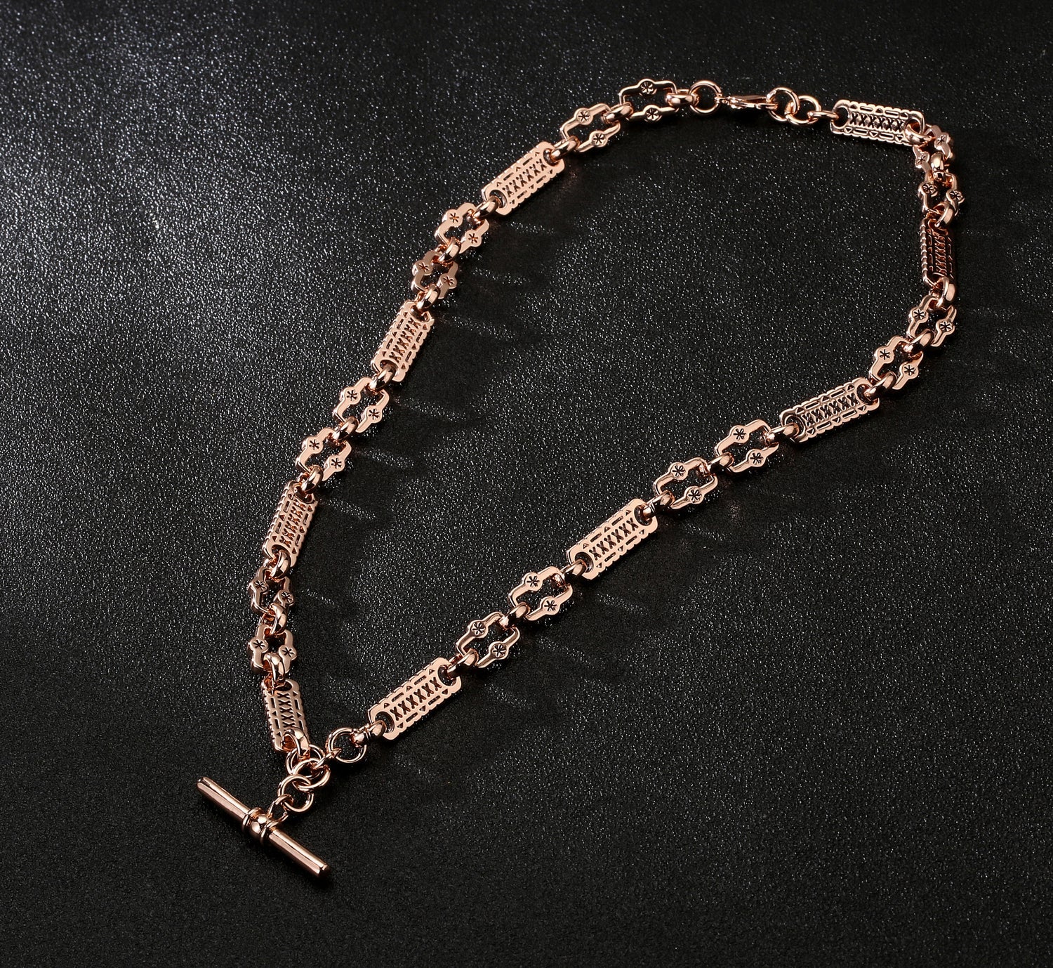 ROSE GOLD STARS AND BARS NECKLACE WITH T-BAR