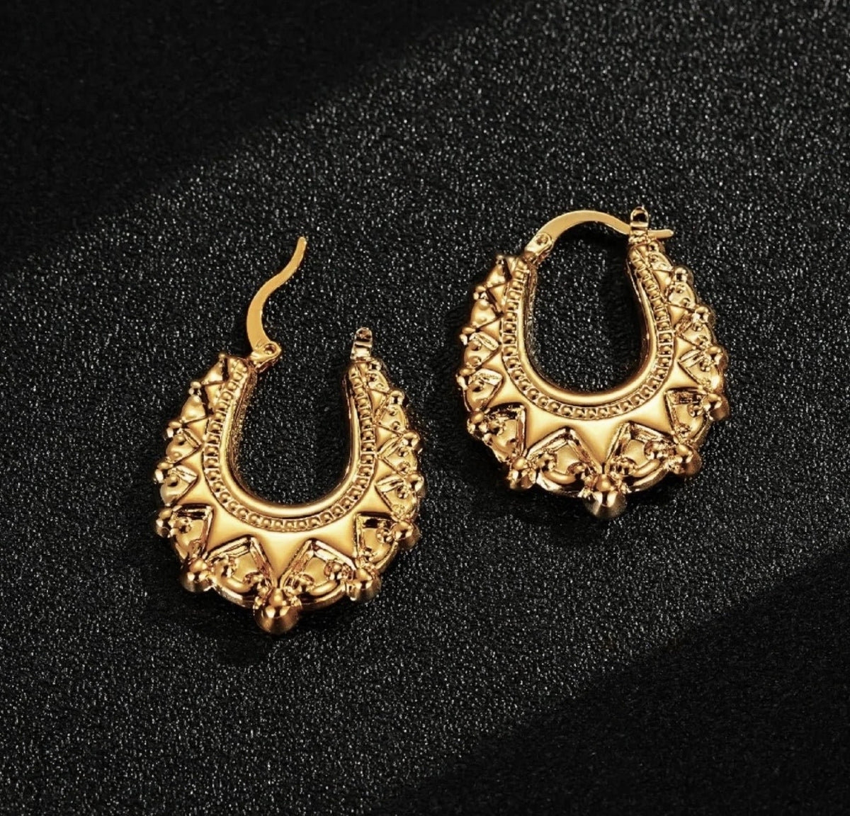 GOLD FILLED 20MM OVAL GYPSY CREOLE EARRINGS