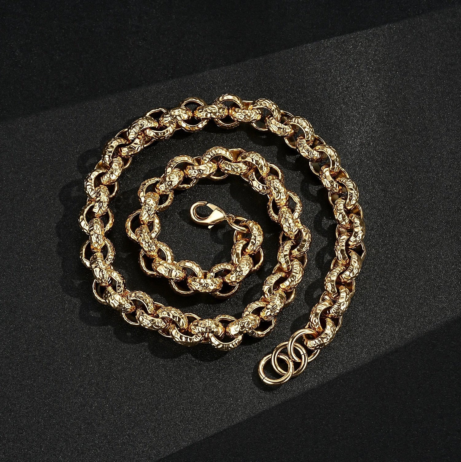 15mm Gold Pattern Leopard Print Belcher Chain