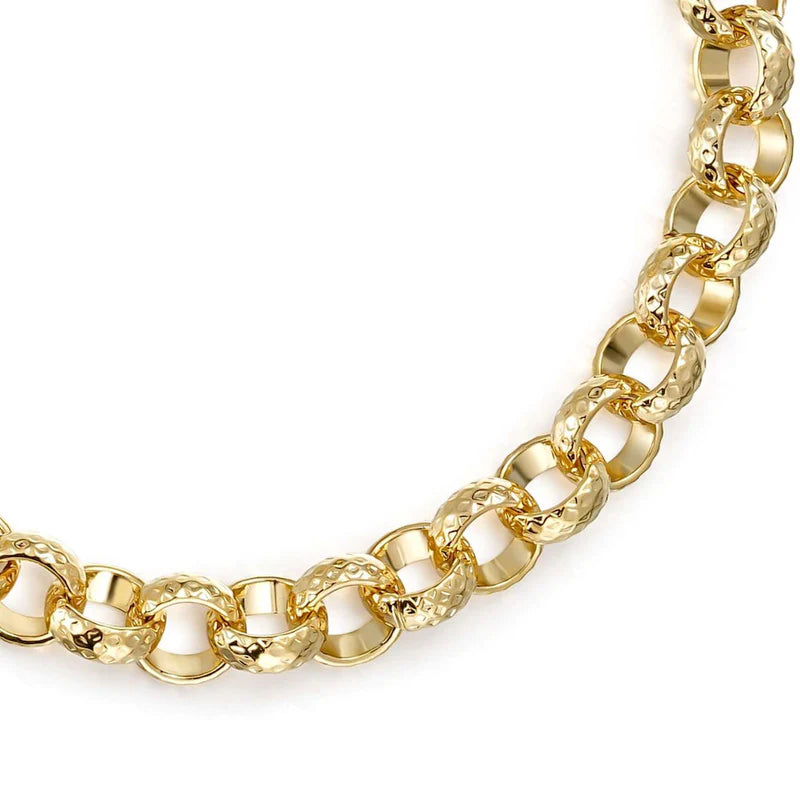 GOLD FILLED 8MM DIAMOND CUT BELCHER BRACELET