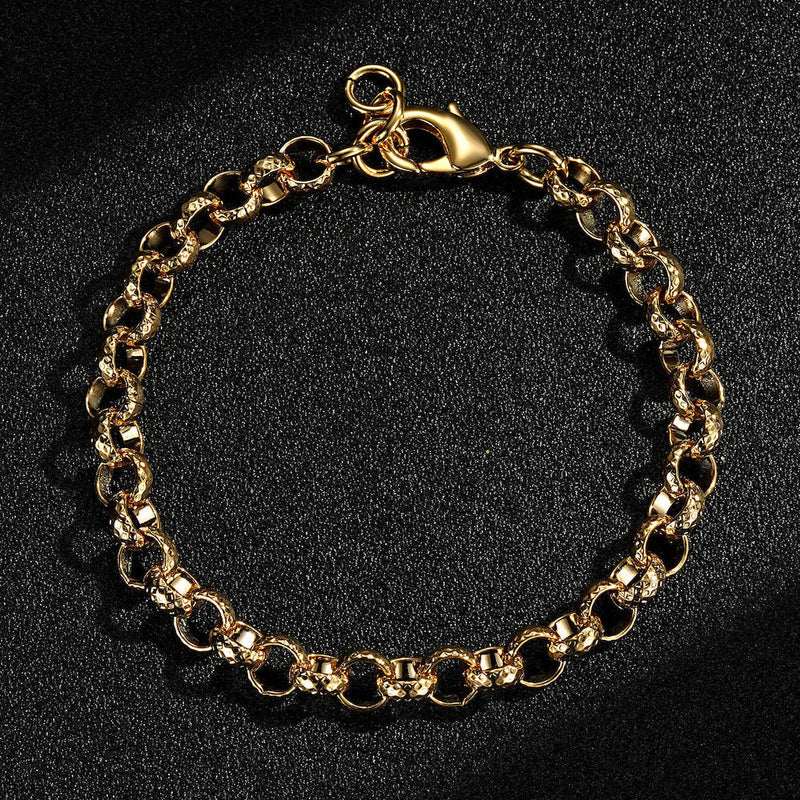 GOLD FILLED 8MM DIAMOND CUT BELCHER BRACELET
