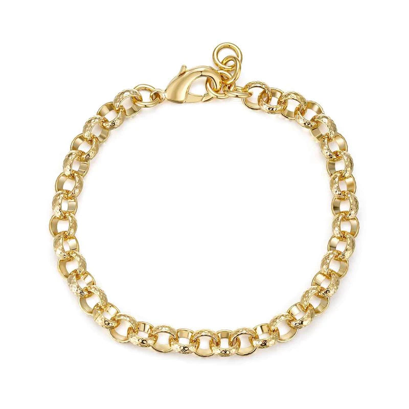 GOLD FILLED 8MM DIAMOND CUT BELCHER BRACELET