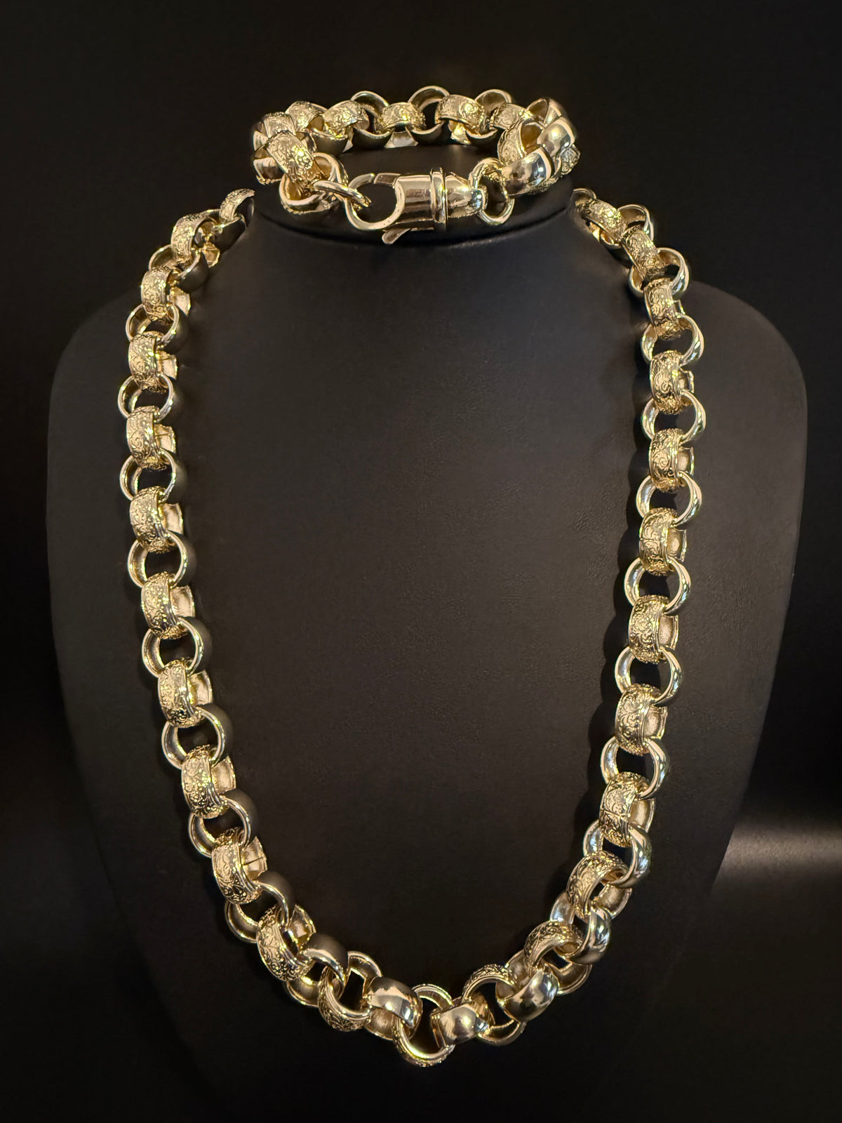 GOLD FILLED 14MM FULLY WELDED ORNATE BELCHER SET