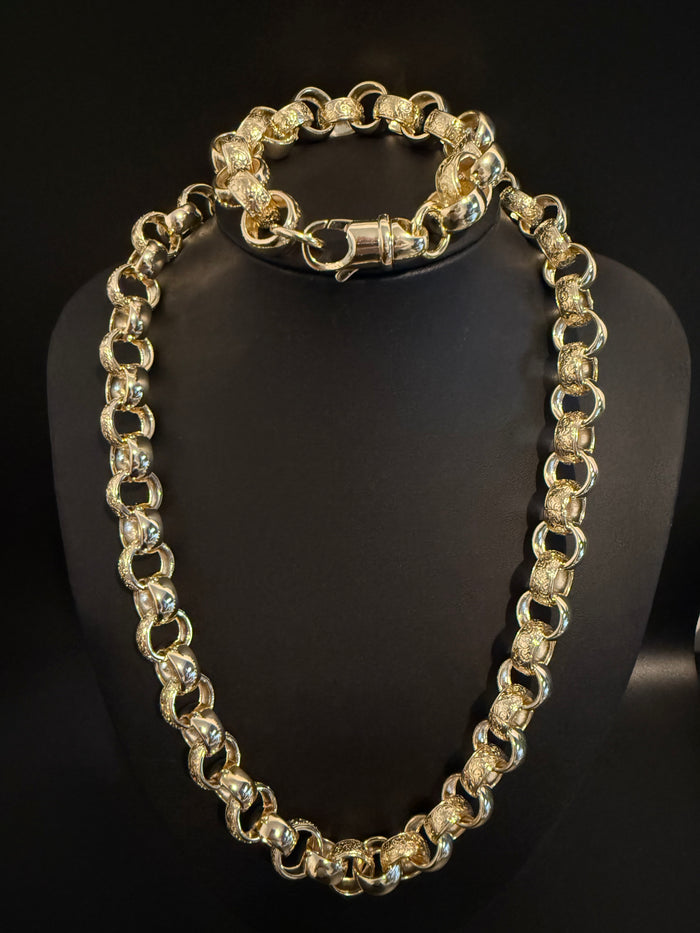 GOLD FILLED 14MM FULLY WELDED ORNATE BELCHER SET