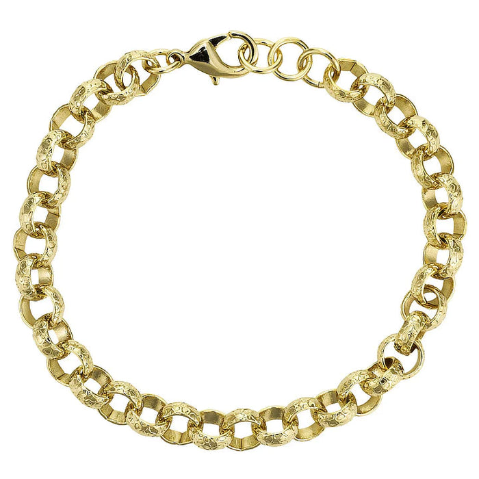 GOLD FILLED CHILDREN'S 8MM DIAMOND CUT BELCHER BRACELET