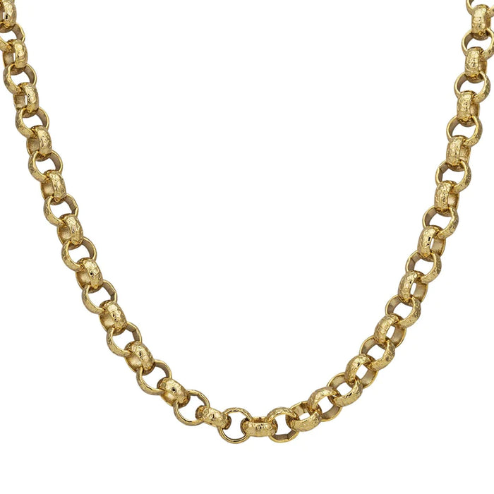 GOLD FILLED 8MM DIAMOND CUT BELCHER NECKLACE