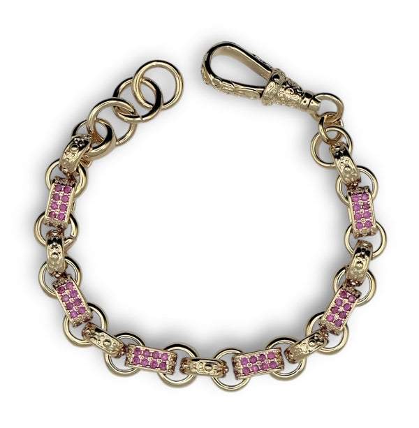 10MM PINK GYPSY LINK BELCHER BRACELET