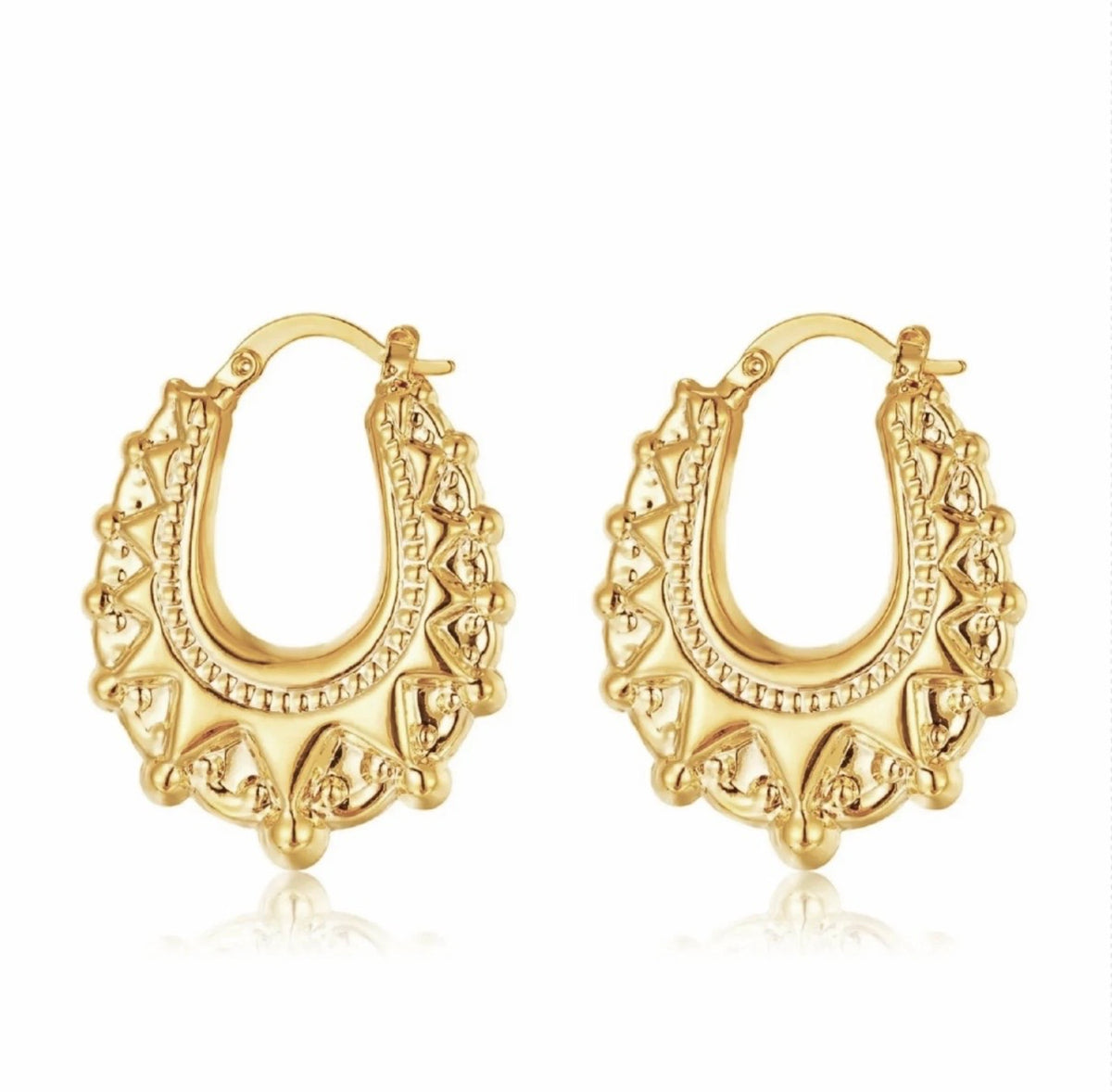 GOLD FILLED 20MM OVAL GYPSY CREOLE EARRINGS