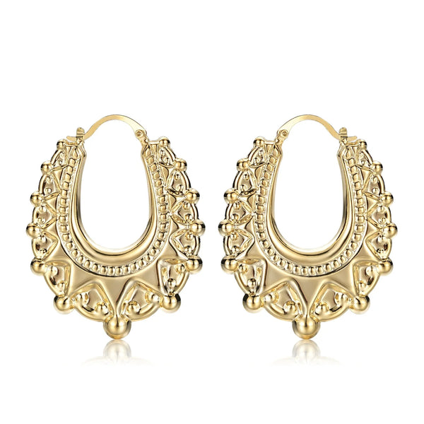 GOLD FILLED SOLID 48MM GYPSY CREOLE EARRINGS