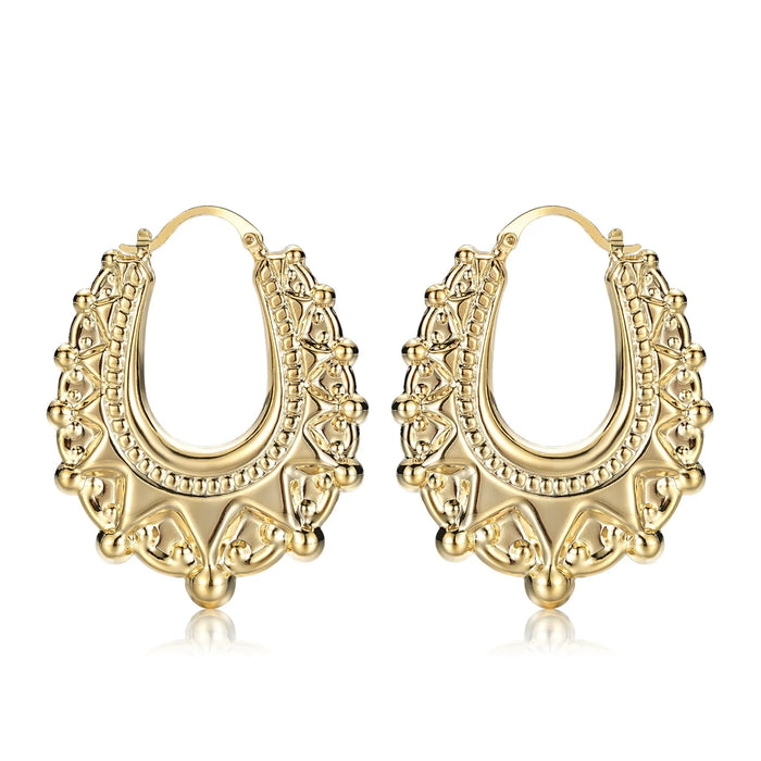 GOLD FILLED SOLID 48MM GYPSY CREOLE EARRINGS