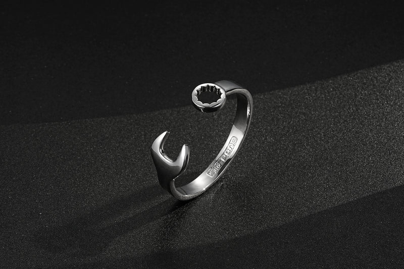 NEW 9MM SILVER-FILLED ADJUSTABLE SPANNER WRENCH BANGLE