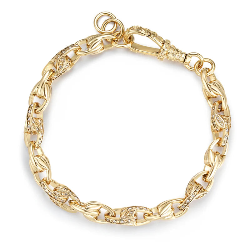 GOLD FILLED TULIP BRACELET WITH STONES