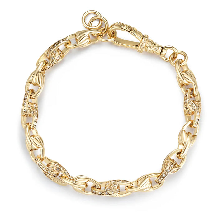 GOLD FILLED TULIP BRACELET WITH STONES