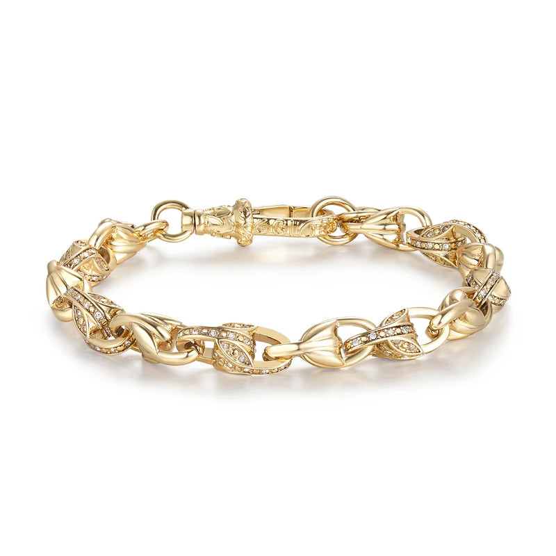 GOLD FILLED TULIP BRACELET WITH STONES