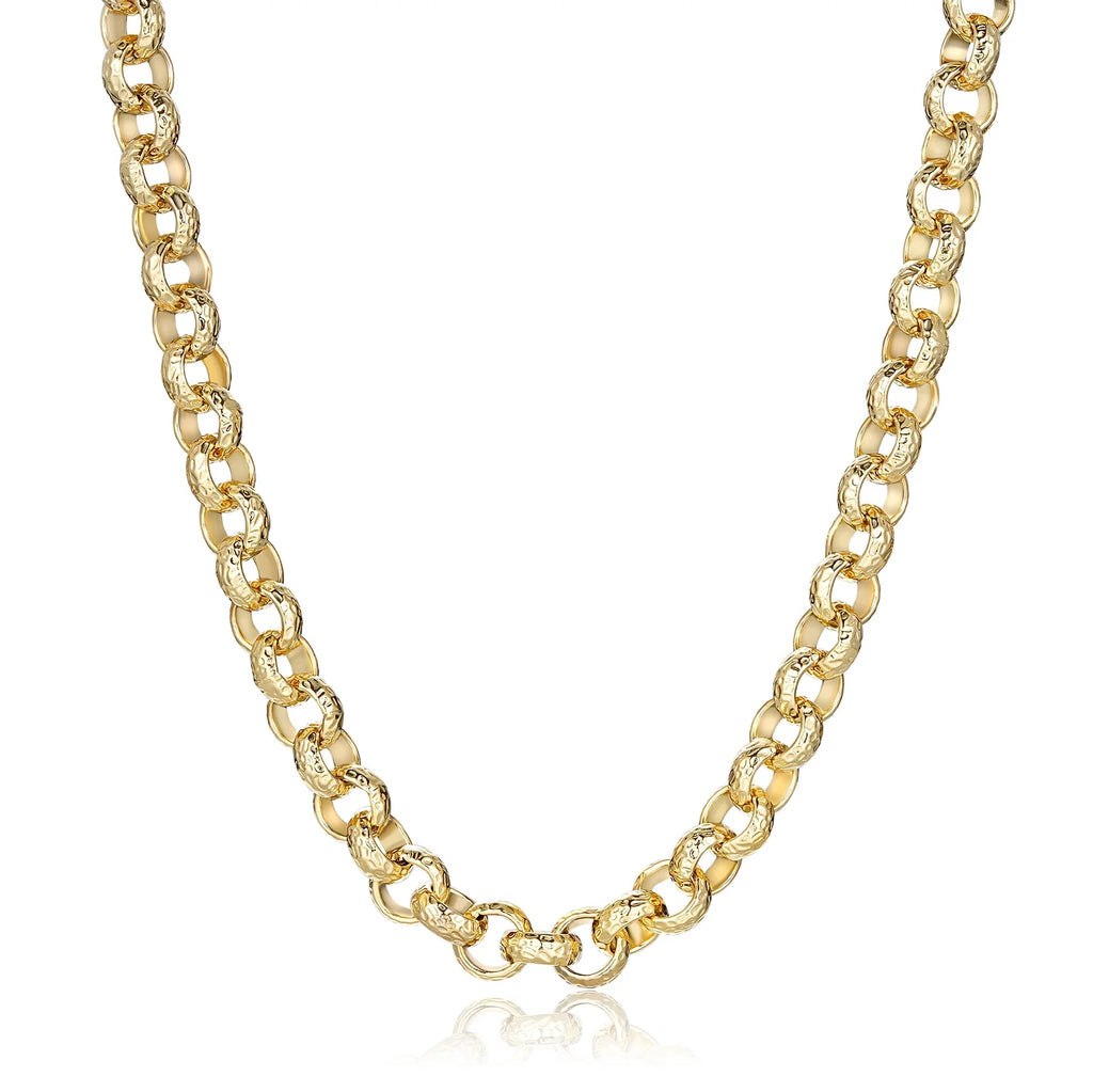 12MM GOLD DIAMOND CUT PATTERN BELCHER CHAIN