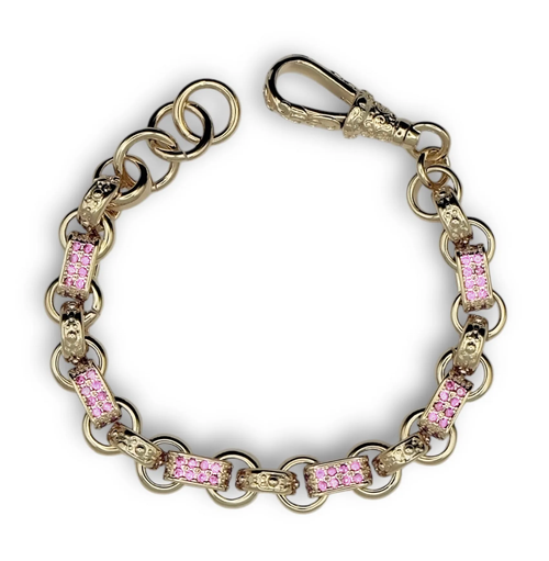 10MM PINK GYPSY LINK BELCHER BRACELET