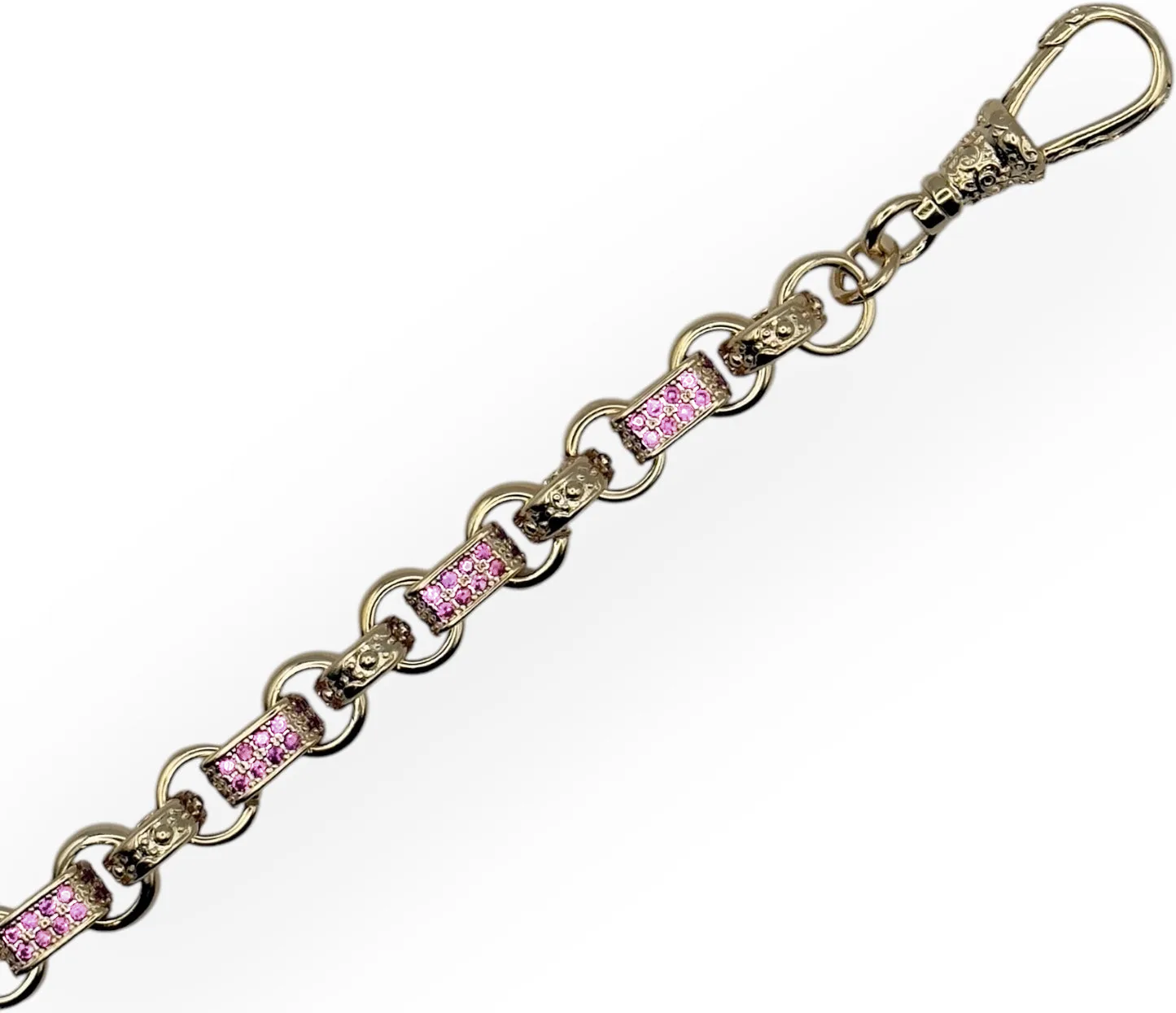 10MM PINK GYPSY LINK BELCHER BRACELET