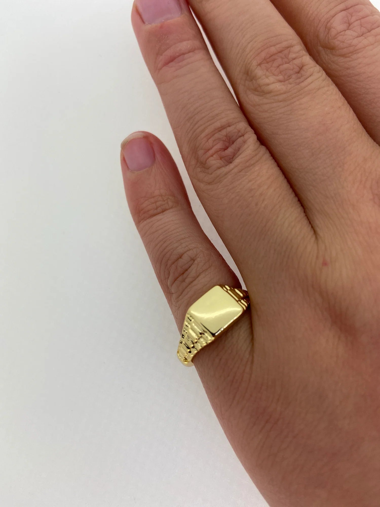 KIDS GOLD SQUARE WATCH LINK RING