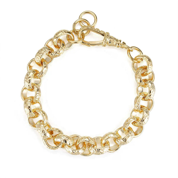 GOLD FILLED 12MM DIAMOND PATTERNED BELCHER BRACELET