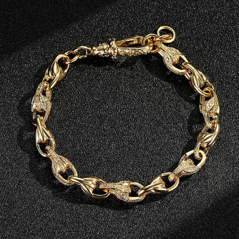 GOLD FILLED TULIP BRACELET WITH STONES
