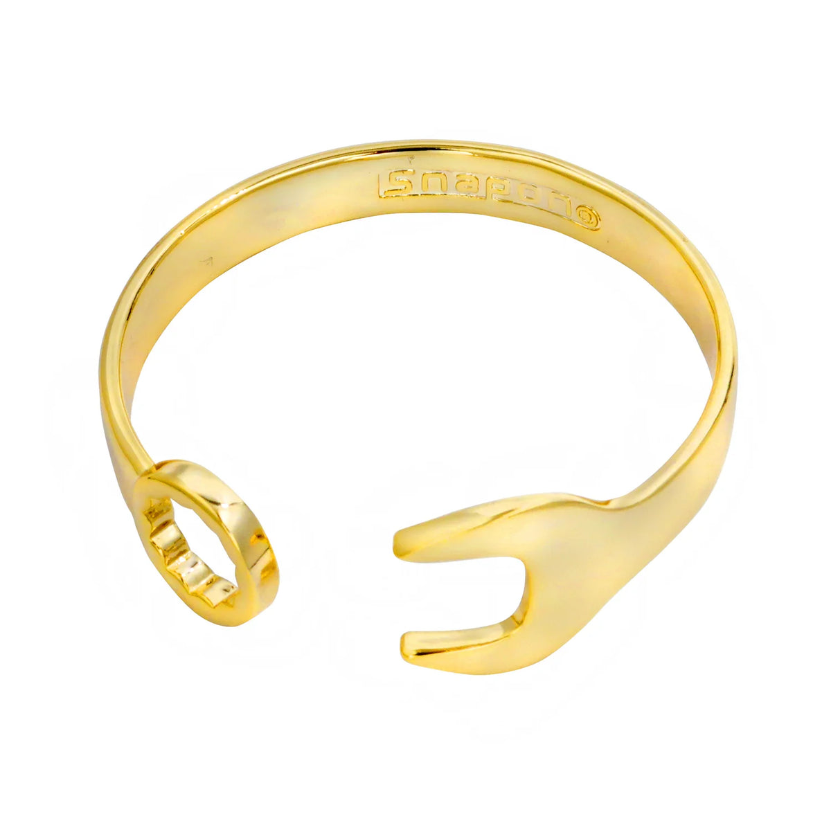 NEW LARGE GOLD SPANNER WRENCH BANGLE BRACELET - Main Image