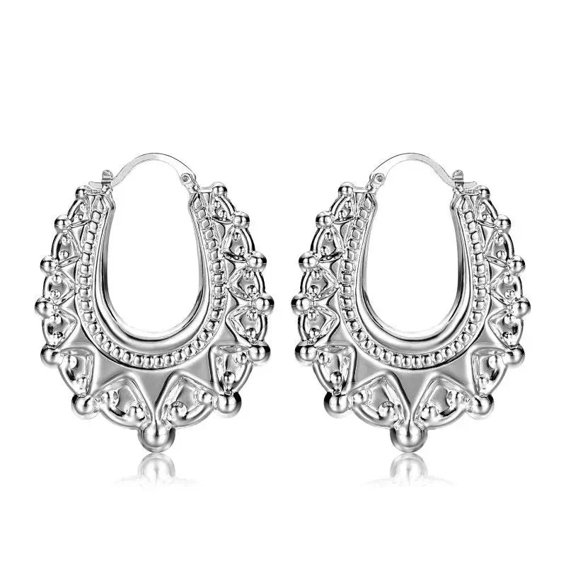 New 48mm Silver Oval Gypsy Creole Lightweight Earrings