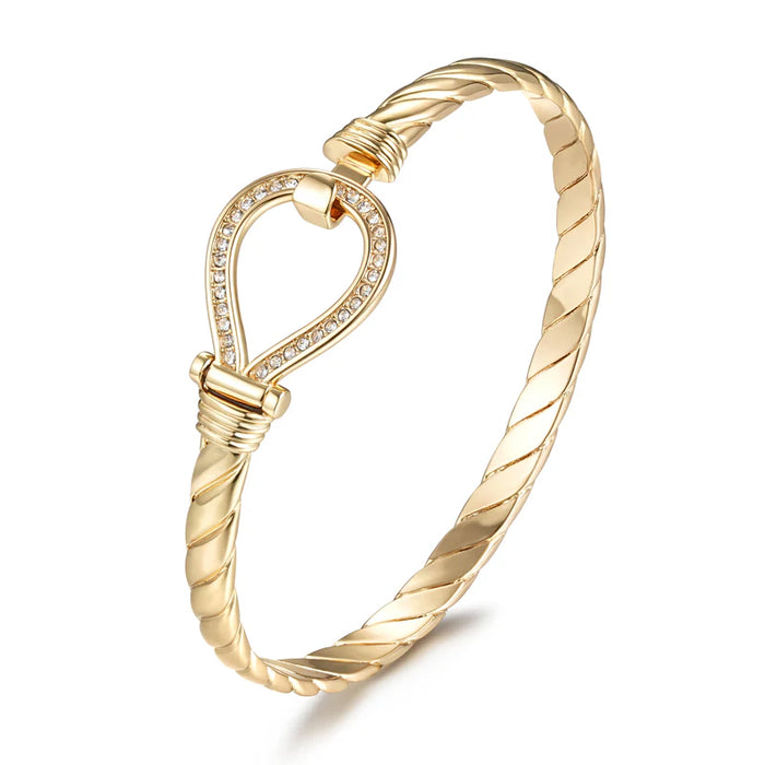 GOLD FILLED BONDED 6MM CLOSED LOOP BANGLE WITH STONES