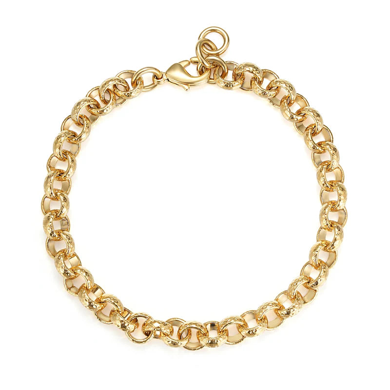 New Luxury 8mm Gold Filled & Bonded Diamond Cut Pattern Belcher Bracelet - Durable