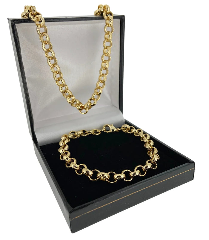 GOLD FILLED 8MM DIAMOND CUT BELCHER SET