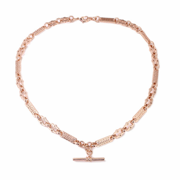 ROSE GOLD FILLED STARS & BARS T-BAR CHAIN