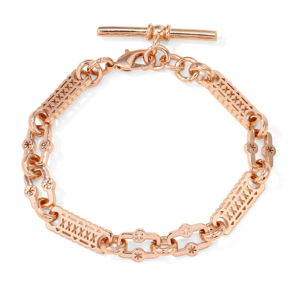 ROSE GOLD FILLED STARS & BARS T-BAR BRACELET