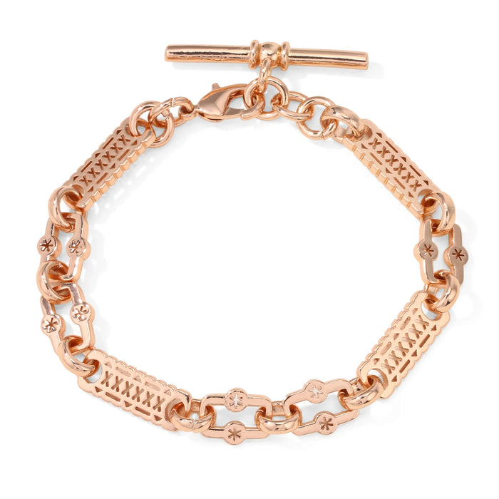 ROSE GOLD FILLED STARS & BARS T-BAR BRACELET