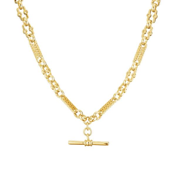 GOLD FILLED STARS & BARS T-BAR NECKLACE