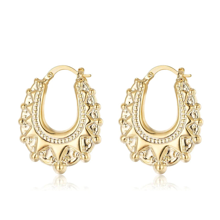 GOLD FILLED 30MM OVAL GYPSY CREOLE EARRINGS
