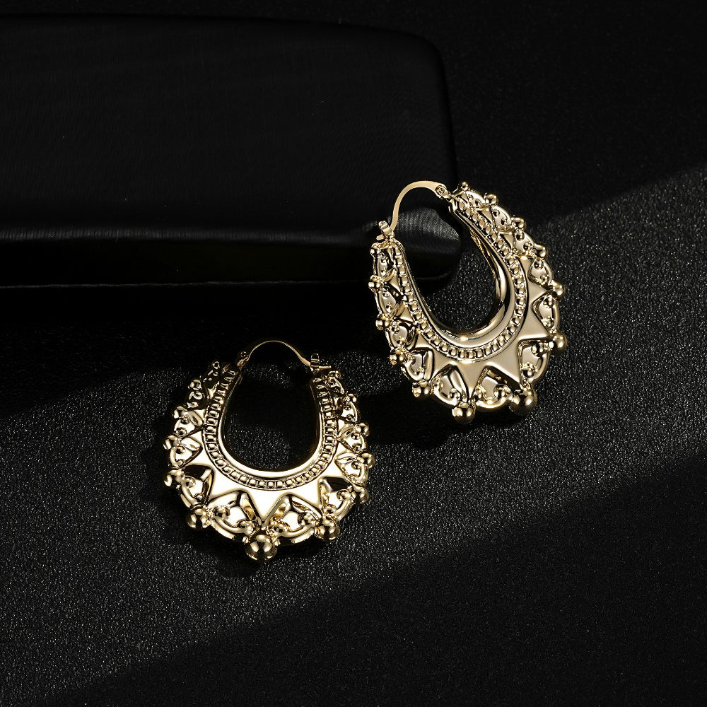 GOLD FILLED SOLID 48MM GYPSY CREOLE EARRINGS