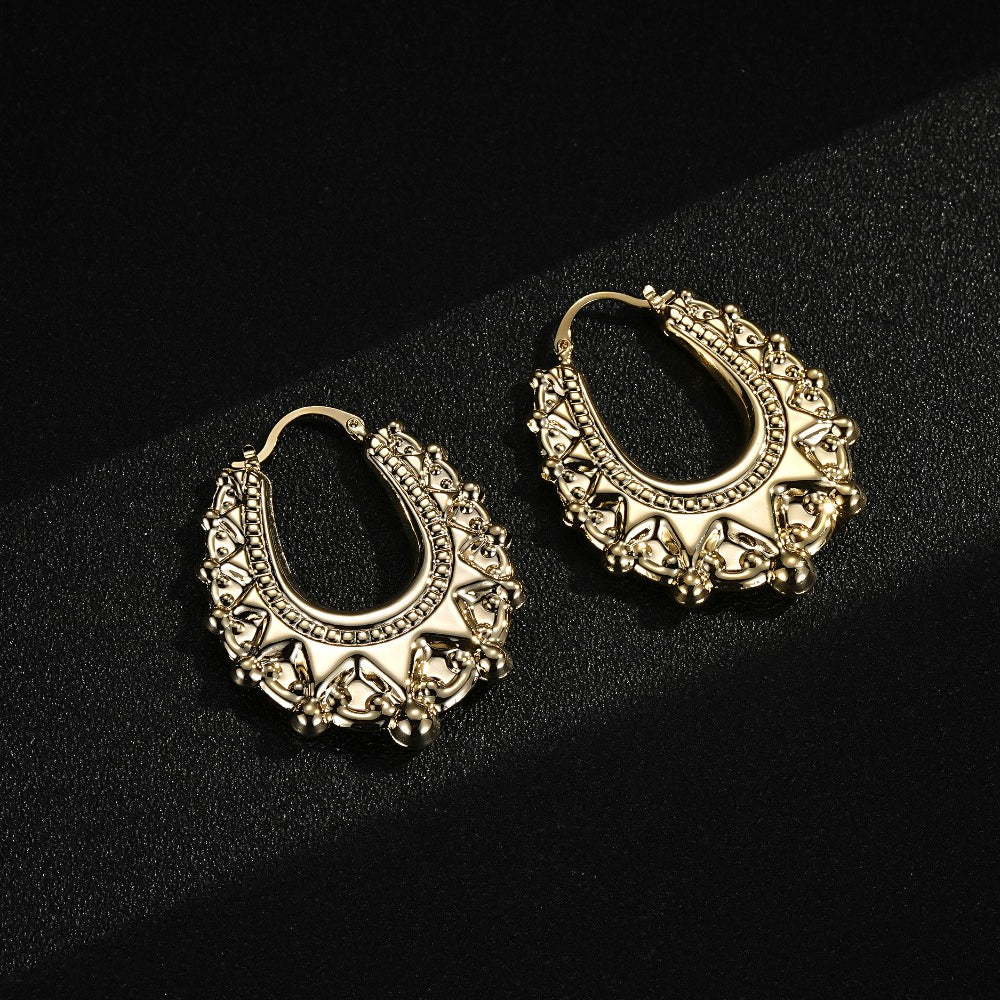 GOLD FILLED SOLID 48MM GYPSY CREOLE EARRINGS